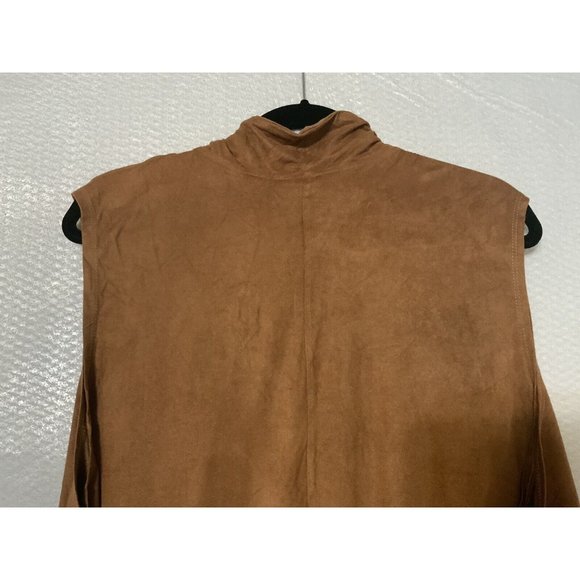 Travel Elements Cardigan Jacket Womens Plus Size 2X Suede Look Sleeveless Solid - Picture 10 of 10